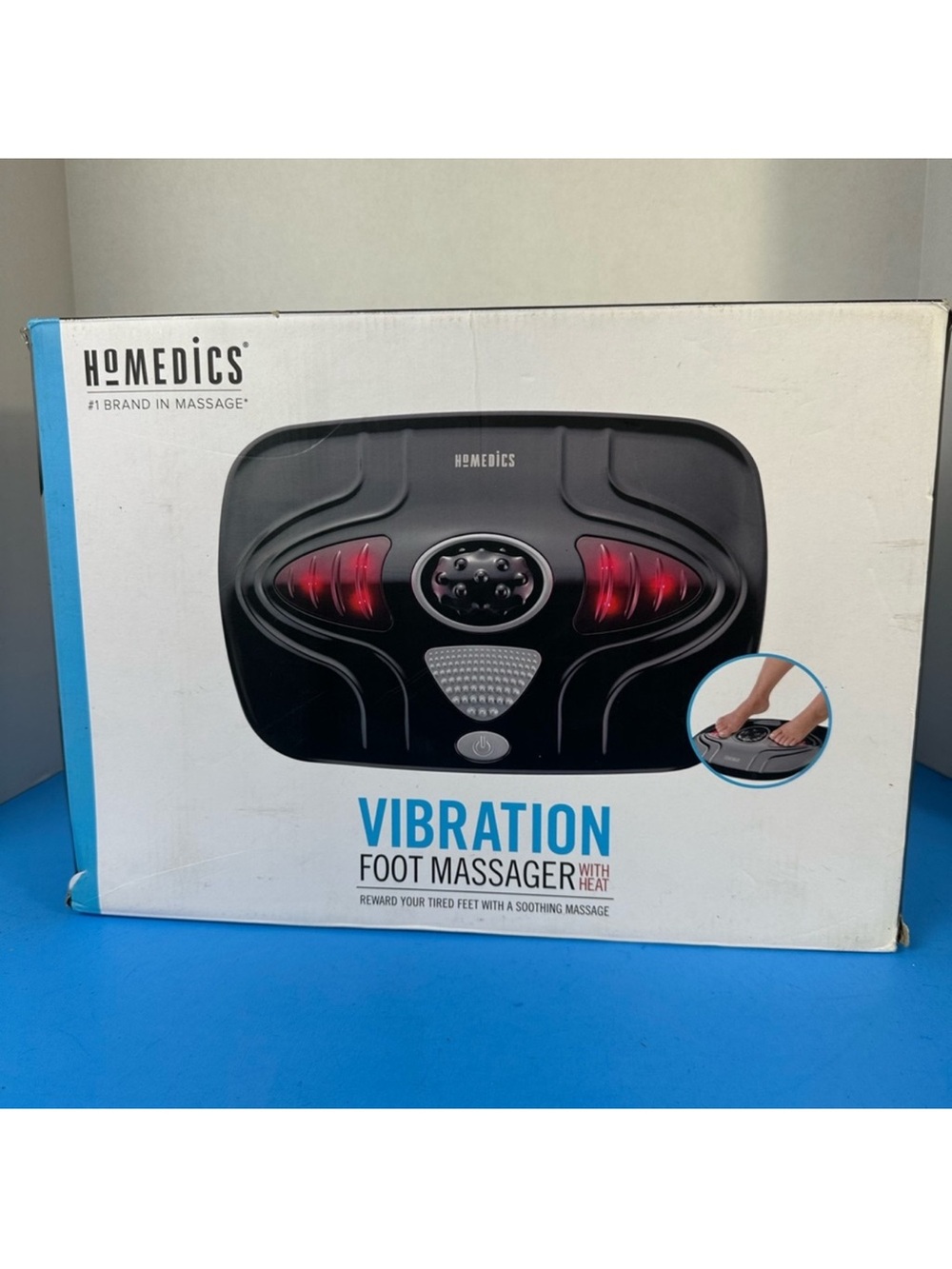 Homedics Black Vibration Foot Massager with Red Heat Indicators